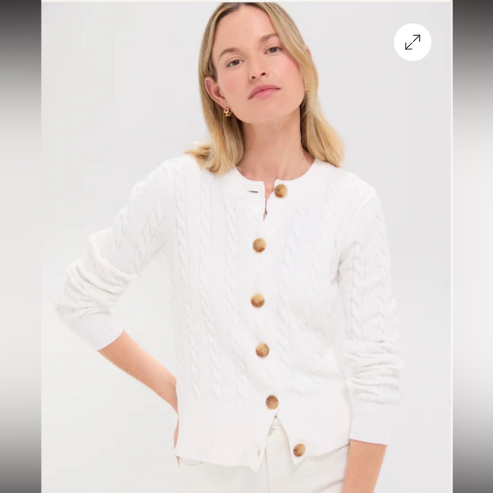 Tuckernuck XXL Cotton Cable Knit Kit Cardigan, Ivory